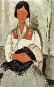 Amedeo Modigliani Gypsy Woman and Girl Spain oil painting artist